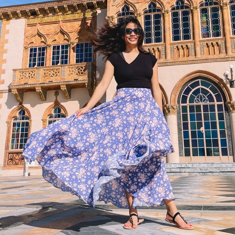 Selkie purple floral Julie skirt